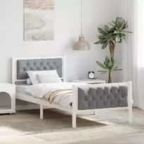Lova Lovos rėmas Šviesiai pilka 90 x 190 cm Kietos pušies mediena