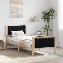 Lova Lovos rėmas Juoda 80 x 200 cm Kietos pušies mediena