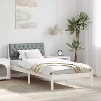 Lova Lovos rėmas Balta ir šviesiai pilka 90 x 190 cm Pušies masyvas