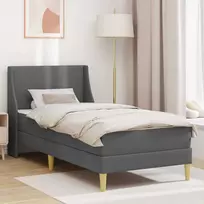 Lovos rėmas su čiužiniu Tamsiai pilka 100 x 200 cm Poliesteris