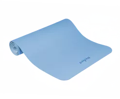 Mata gimnastyczna do ćwiczeń joga, pilates, fitness, 183x61cm, grubość 4mm, materiał TPE, mėlyna, REBEL ACTIVE