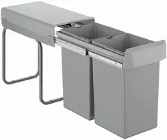 Grohe atliekų rūšiavimo sistema, 2 x 15 l talpa, pilka, polikarbonatas