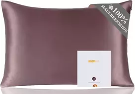 ZIMASILK šilkinis pagalvės užvalkalas 100% morvų šilkas 19 momme 80x80 cm su užtrauktuku, pilkai violetinis