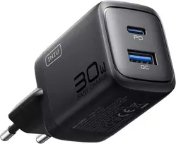 INIU sieninis įkroviklis 30 W, 2 USB lizdai (USB-C + USB-A), GaN, PD 3.0 greitasis įkrovimas, A12-E1-1P