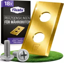 Filzada žoliapjovės peiliukai iš titano, 18 vnt., 0,85 mm storio, tinkami Worx Landroid, Einhell ir LandXcape