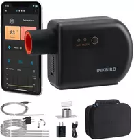 Inkbird išmanioji grilio oro pūstuvė su Bluetooth, Wi-Fi ir 4 maisto temperatūros zondais, ISC-027