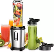 Qxmcov mini stacionarus blenderis 500 W su 2 tritano buteliais po 600 ml, nerūdijančio plieno peiliai