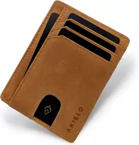 AKIELO minimalistinis vyriškas kortelių dėklas su RFID apsauga, dirbtinės odos, BRAVO serija