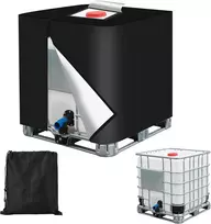 BUCOMTU IBC 1000 l bako apsauginis uždangalas, 420D Oxford, UV atsparus, užtrauktukas, juodas