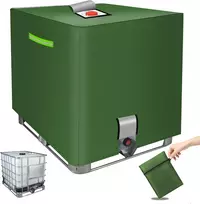 MaxAwe IBC talpyklos uždanga, 420D žalia vandeniui atspari plėvelė su atšvaitais ir velcro, 120 x 100 x 116 cm
