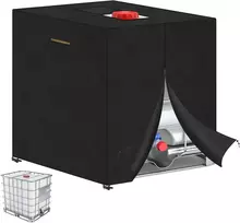 VANSHEIM IBC talpos uždangalas su užtrauktuku ir lipdukais, 120 x 80 x 100 cm, poliesteris, juodas
