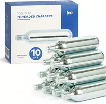 ICO CO2 srieginiai 16 g balionėliai dviračių padangų pripūtimui, 10 vnt. rinkinys