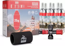 CO2 kasetė dviračio padangoms su sriegiu, 16 g, suderinama su visomis CO2 pompomis