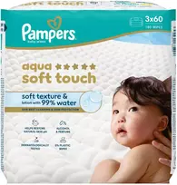 Kūdikių servetėlės PAMPERS Aqua Soft Touch, 3x60 vnt.