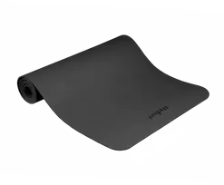 Gimnastikos kilimėlis jogai, pilatesui, fitnesui, 183x61cm, 1cm storio, TPE medžiaga, juodas, REBEL ACTIVE