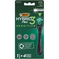 Hybrid Flex 3 Sensitive Shaver Skustuvas su keičiamomis galvutėmis Rinkinys