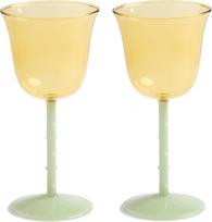 &K Amsterdam Vyno taurės Dot 180 ml, geltonos, 2 vnt.