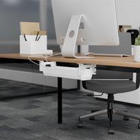 Maclean under-desk cable/extension organizer, max. load 5kg, white, MC-106 W