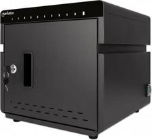 Manhattan iPad to 11" 10-bay Charging Cabinet Desktop via USB-C, Also other tablets and smartphones (with device to USB-C cable), Bays 264x22x235mm, Device charging cables not included (suggest USB-C cable 354868), Cart, Lockable, EU/UK power cords