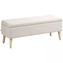Minkštas suoliukas su daiktadėže, Smėlio spalvos 110 x 39 x 45 cm