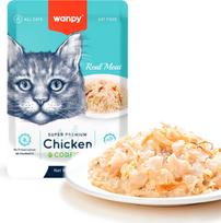 Wanpy - Wanpy Cat Retort Pouch Chicken & Codfish 85g - 85g