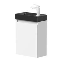 Vonios spintelė Kame Mini 40cm Kairė, be kriauklės, Balta Matinė BU/40x22-L/D02-MN