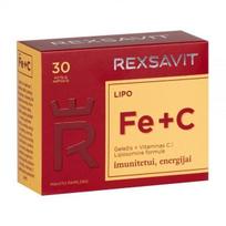 REXSAVIT maisto papildas LIPO FE + C, 30 kietųjų kaps.