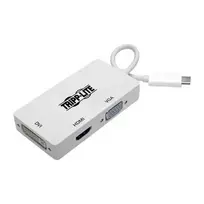 Eaton Tripp Lite USB-C Multiport Adapter (M/3xF) - 4K HDMI, DVI, VGA, HDCP, White
