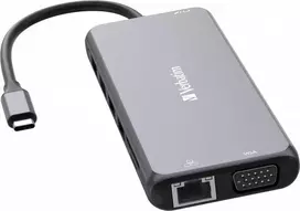 Verbatim USB-C 14w1 - 2xHDMI/VGA/ Eternet/5xUSB-A/Jack 3.5mm/2xUSB-C/SD/microSD aluminiowy