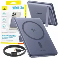 Baseus PicoGo AM31 Qi2 5000 mAh 20 W pilkos spalvos