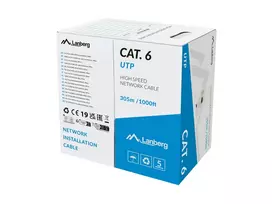 Cable LAN UTP cat.6 305m wire CU LSZH CPR + FLUKE PASSED grey