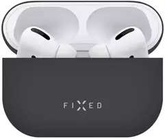„Fixed“ itin plonas silikoninis dėklas „Silky“ skirtas „Apple AirPods Pro 2/Pro 2 (USB-C)“, juodos spalvos