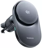 „Baseus“ magnetinis automobilinis laikiklis su įkrovikliu ir ventiliatoriumi, skirtas montuoti ant grotelių, „Qi 2.2“ – juodas Magnetinis automobilinis laikiklis su įkrovikliu ir ventiliatoriumi, skirtas montuoti ant grotelių, „Qi 2.2“ – juodas