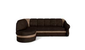 Kampinė sofa Eltap Benano, juoda/ruda