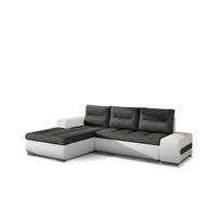 Kairinė kampinė sofa Eltap Ottavio, juodas/baltas