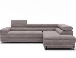 L formos kampinė sofa-lova Colesio 124x194 cm rudos spalvos apmušalai