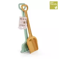 Miniland EKO smėlio žaidimų rinkinys vaikams – kastuvas ir grėblys, 50 cm