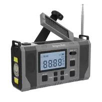Saulės energija maitinamas radijas, nešiojamas avarinis SOS radijas, 10000 mAh išorinis akumuliatorius, žibintuvėlis, dinamo, „Kruger&Matz“