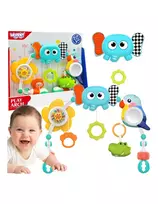 WOOPIE BABY Sensory Arch with Toys for Crib and Stroller Elephant Parrot