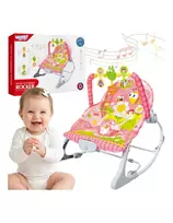 WOOPIE BABY Pink Vibration Rocker with Arch