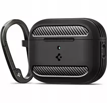 „Spigen“ apsauginis dėklas „Rugged Armor“ „AirPods Pro 3“, juodos spalvos