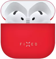 „Fixed“ itin plonas silikoninis „Silky“ dėklas „Apple AirPods 4“ ausinėms, raudonas