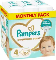 „Pampers“ „Premium Care“ vystyklai, dydis 4, 9–14 kg, 156 vnt.