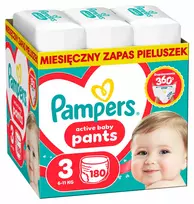 „Pampers“ vystyklai „Active Baby“ 3, 6–11 kg, 180 vnt.