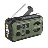 Saulės energija maitinamas radijas, nešiojamas avarinis SOS radijas, 10000 mAh išorinis akumuliatorius, žibintuvėlis, dinamo, „Kruger&Matz“