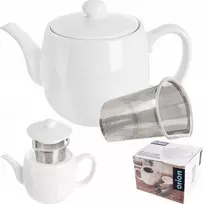 „Orion“ balta porcelianinė arbatos puodukė su filtru „MONA“, 700 ml