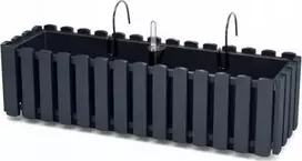 „Prosperplast“ balkono dėžė su laistymo sistema, antracito spalvos, 60 cm, „Boardee“