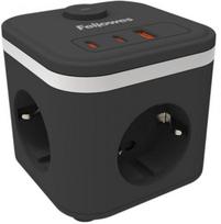 Listwa zasilająca Fellowes Power Cube 3x gniazdko, 1x USB-A, 2x USB-C, przełącznik | 100137167 | 0043859806669