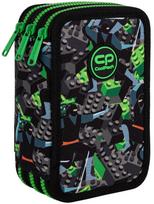 Penalas, su priedais CoolPack Jumper 3 Blocks, 19.5 cm x 12.5 cm, juoda sp./žalia sp.