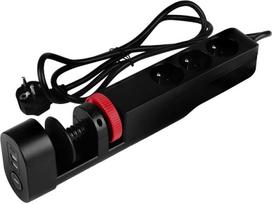 Prailgintuvas su 3 lizdais, Usb prievadais ir tvirtinimo spaustuvu